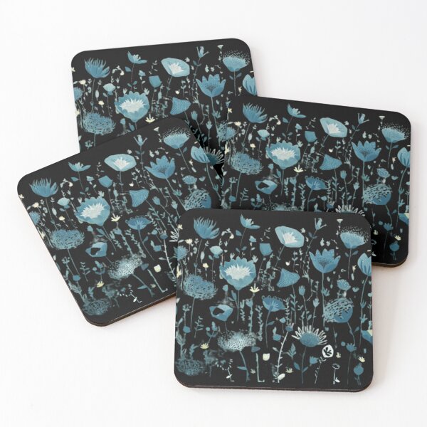 Item preview, Beautiful garden flowers in blue abstraction designed and sold by MargoMalej.
