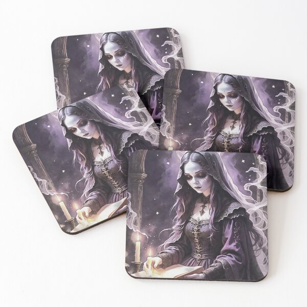 Item preview, Gothic Witch Ghost Reading A Book Of Mysteries By Candlelight designed and sold by taiche.
