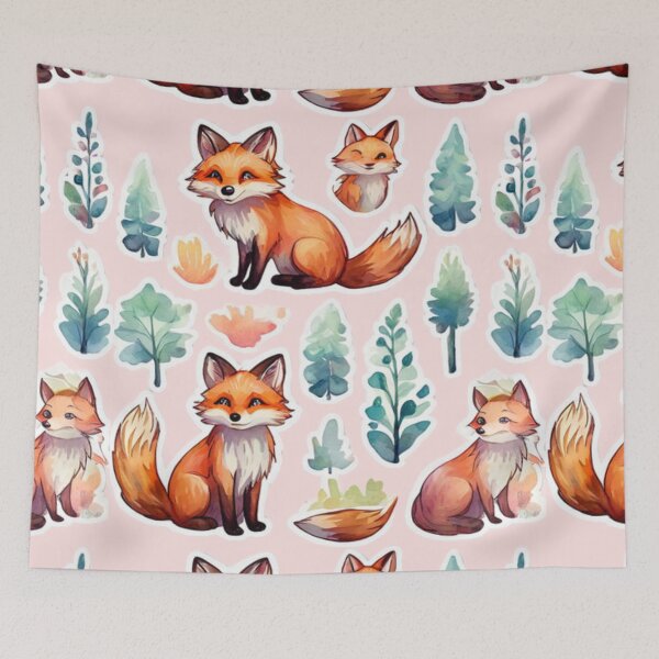 Item preview, Cute Fox Pattern designed and sold by Planetporridge.