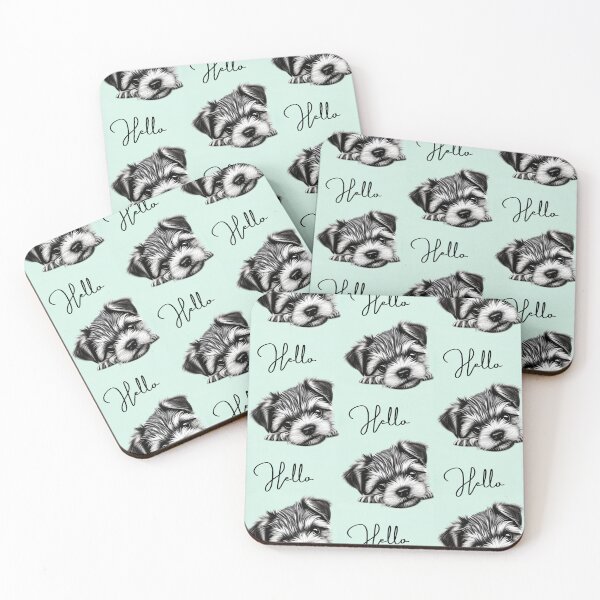 Item preview, Shih Tzu sketch with mint green background and Hello designed and sold by Crystal Godwin.
