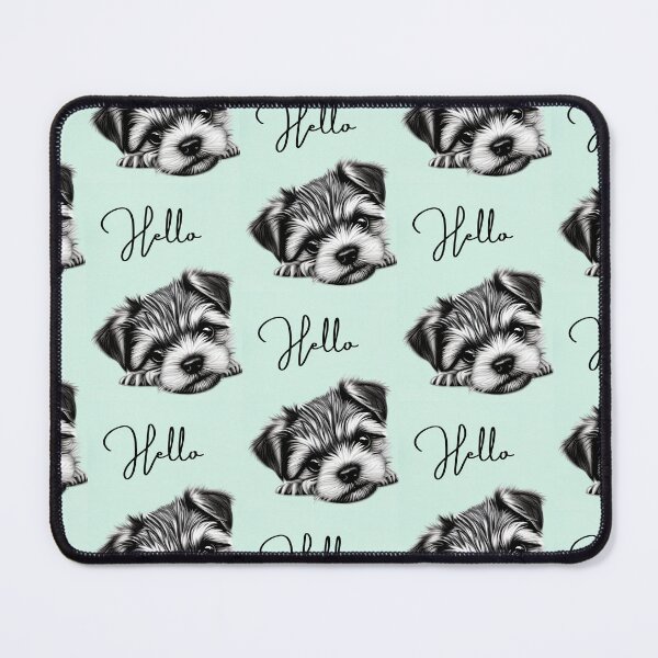 Item preview, Shih Tzu sketch with mint green background and Hello designed and sold by Crystal Godwin.