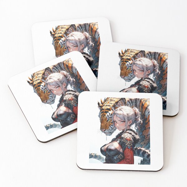 Item preview, Anime teen girl with tiger in forest art designed and sold by TheArtistOf2022.
