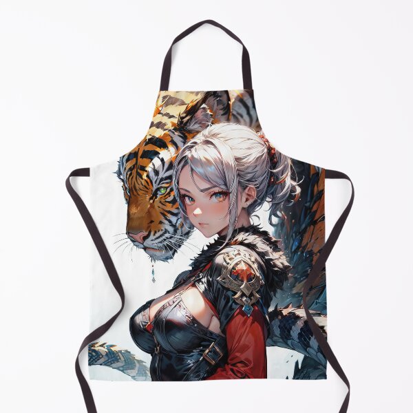 Item preview, Anime teen girl with tiger in forest art designed and sold by TheArtistOf2022.