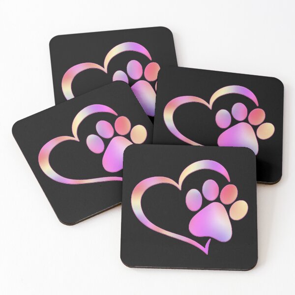 Item preview, Paw Print Heart - Gradient Pink designed and sold by JadeRyder.