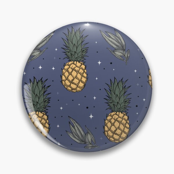 Item preview, Magic Pineapple Express - a whimsical pattern of pineapples, bay leaves, stars (blue) designed and sold by ‧͙⁺˚*･༓☾ Moon Saikia ☽༓･*˚⁺‧͙.