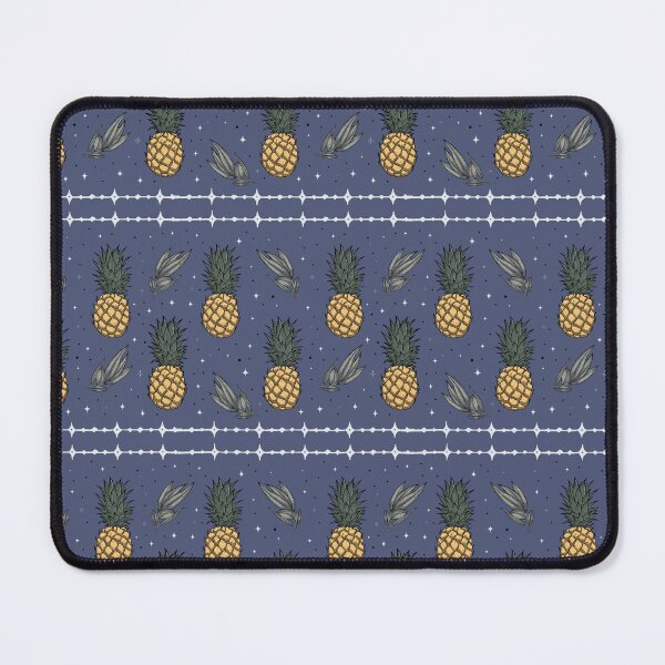 Item preview, Magic Pineapple Express - a whimsical pattern of pineapples, bay leaves, stars (blue) designed and sold by ‧͙⁺˚*･༓☾ Moon Saikia ☽༓･*˚⁺‧͙.