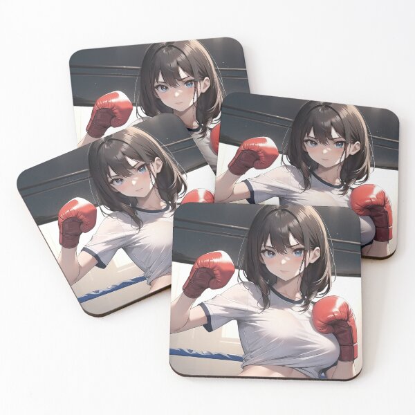 Item preview, Boxing anime girl in ring portrait art designed and sold by TheArtistOf2022.