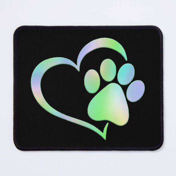 Item preview, Paw Print Heart - Gradient Green designed and sold by JadeRyder.