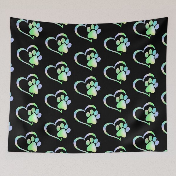 Item preview, Paw Print Heart - Gradient Green designed and sold by JadeRyder.