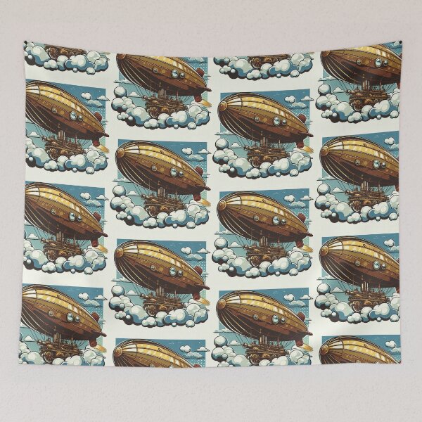Item preview, Steampunk Airship Pop Art Style designed and sold by artofuniverse.