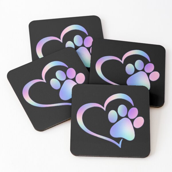 Item preview, Paw Print Heart - Gradient Purple designed and sold by JadeRyder.