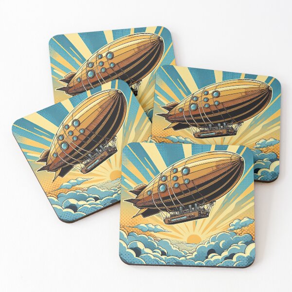 Item preview, Steampunk Airship Pop Art Style designed and sold by artofuniverse.