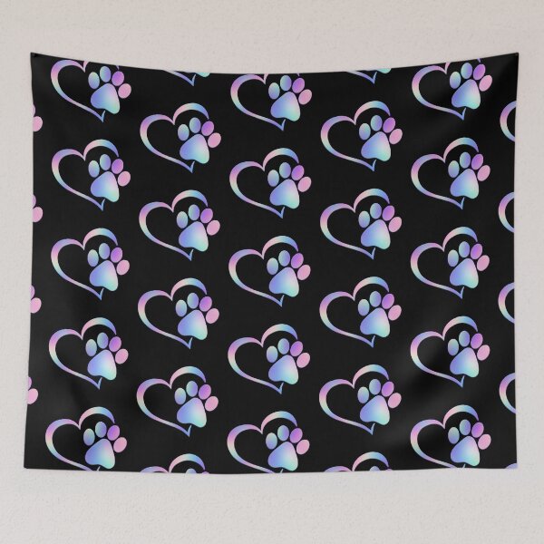 Item preview, Paw Print Heart - Gradient Purple designed and sold by JadeRyder.
