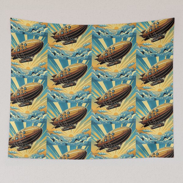Item preview, Steampunk Airship Pop Art Style designed and sold by artofuniverse.