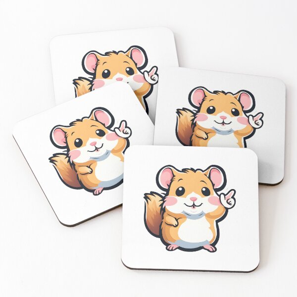 Item preview, Minimal Cute Hamster Pointing - Adorable Golden Brown Rodent Illustration designed and sold by CrownedCanvas.