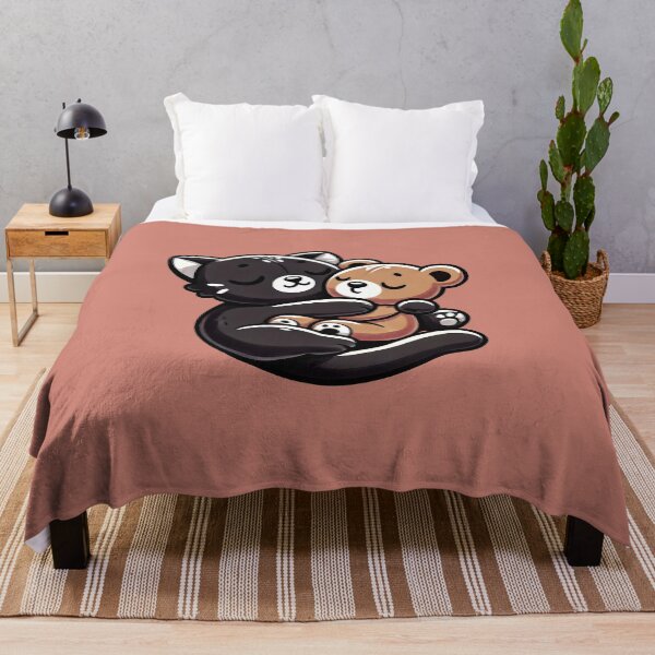 Item preview, Black Cat Cuddling Teddy Bear designed and sold by kitty-kingdom.