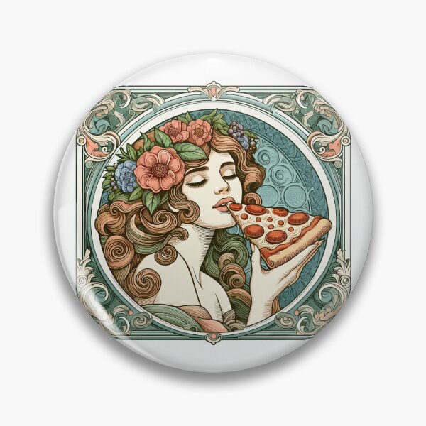 Item preview, Pizza beautiful woman Art Nouveau gift designed and sold by Pineapple-Tree.