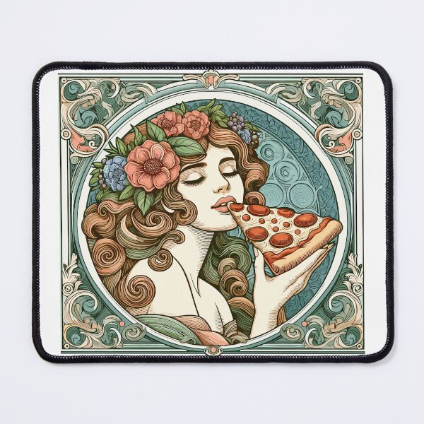 Item preview, Pizza beautiful woman Art Nouveau gift designed and sold by Pineapple-Tree.