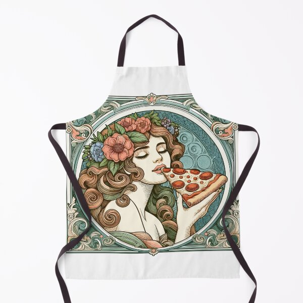 Item preview, Pizza beautiful woman Art Nouveau gift designed and sold by Pineapple-Tree.