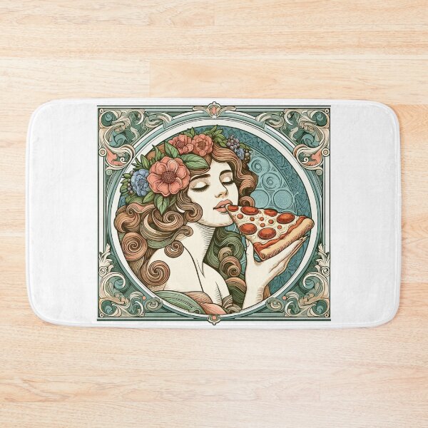 Item preview, Pizza beautiful woman Art Nouveau gift designed and sold by Pineapple-Tree.
