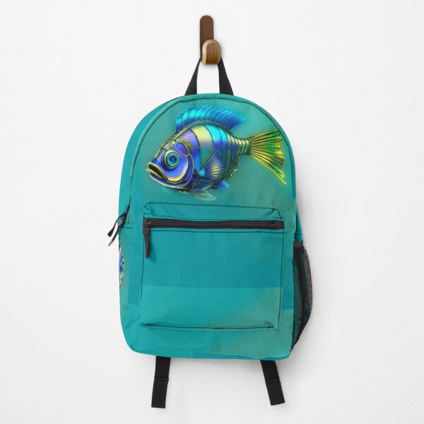 Item preview, Steampunk Fish Art Minimalist Subtle Steampunk Style - Dark Cyan Ocean designed and sold by Beachy.
