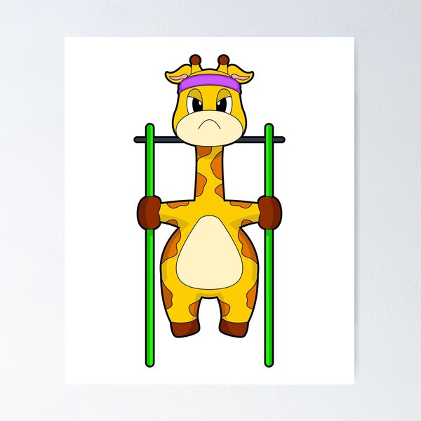 Item preview, Giraffe Bodybuilder Pull ups Bodybuilding designed and sold by Snabdesign84.
