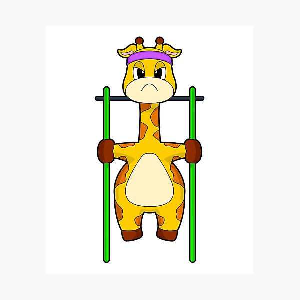Item preview, Giraffe Bodybuilder Pull ups Bodybuilding designed and sold by Snabdesign84.