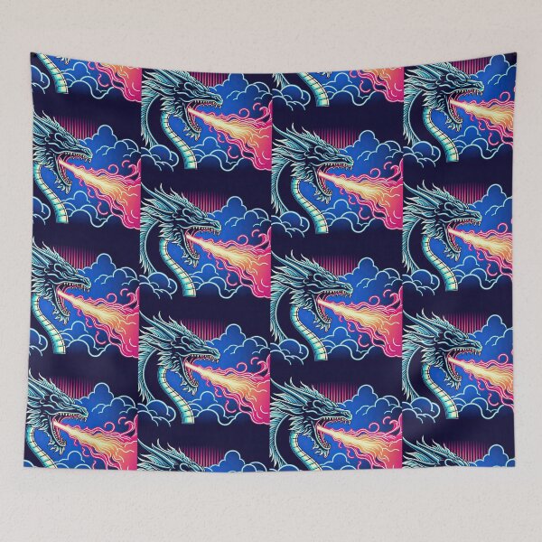 Item preview, Dragon Flaming Pop Art Style designed and sold by artofuniverse.