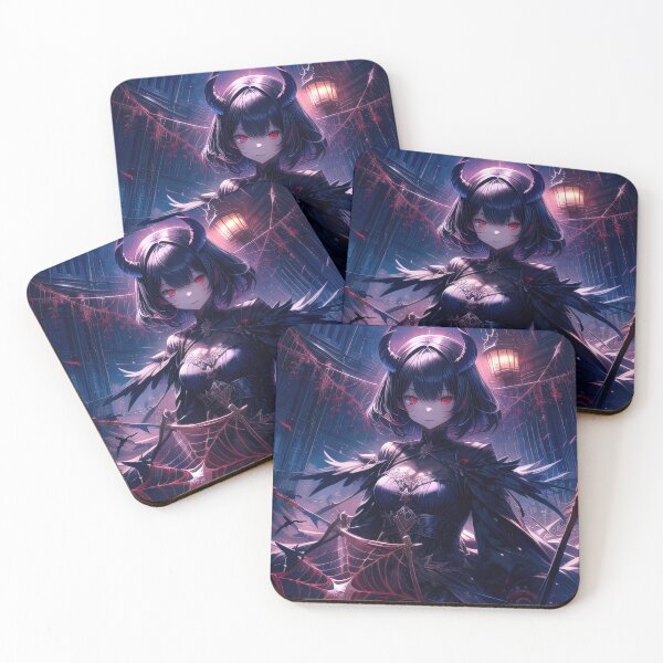 Item preview, Dark gothic vampire anime girl in black at night portrait art designed and sold by TheArtistOf2022.