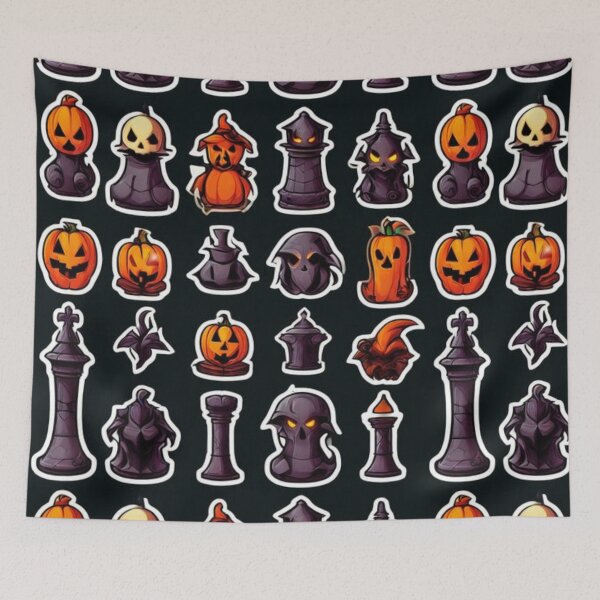 Item preview, Halloween Chess Pattern designed and sold by Planetporridge.
