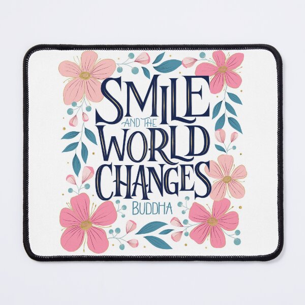 Item preview, Smile and the world changes. Motivational quote Inspirational message Positive affirmation designed and sold by Sandra Brezina.