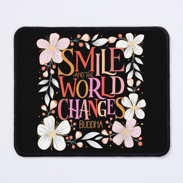 Item preview, Smile and the world changes. Positive Affirmation Motivational Quote Inspirational Message designed and sold by Sandra Brezina.