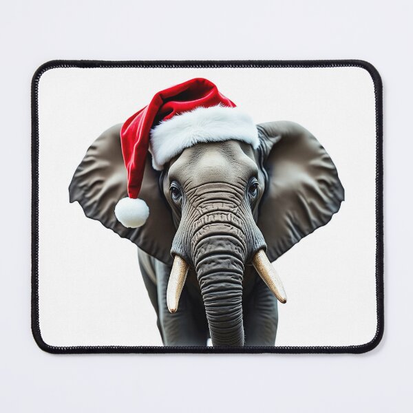 Item preview, Funny Elephant Wearing Christmas Hat designed and sold by LazyOwlStore.