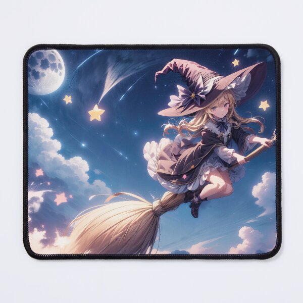 Item preview, Another Witch anime girl on broomstick portrait art designed and sold by TheArtistOf2022.