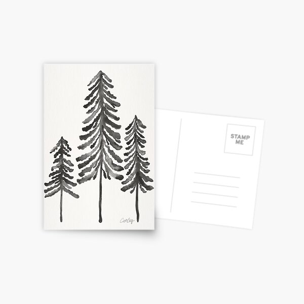 Pine Trees – Black Ink Postcard