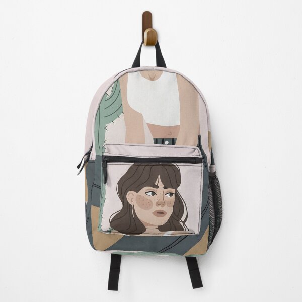 Item preview, A modern, minimalist illustration of a woman seated beside a tall cactus. designed and sold by OneLastWish.