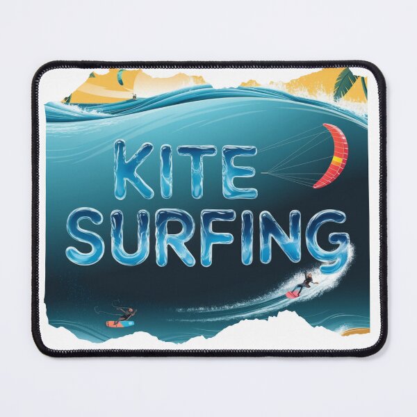 Item preview, Original and unisex kitesurf typography design with waves background designed and sold by StyleFused.