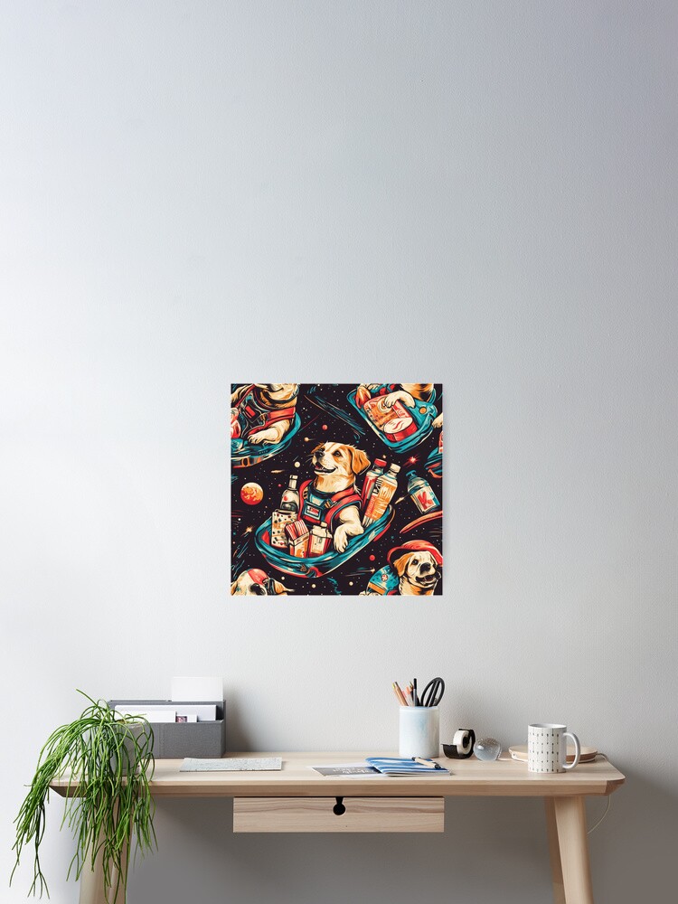 Thumbnail 2 of 3, Poster, Space Dogs 2 designed and sold by IoneShopDesign.