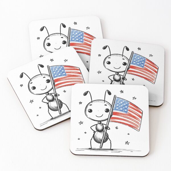 Item preview, Ant holding a USA flag designed and sold by Antdoodle.