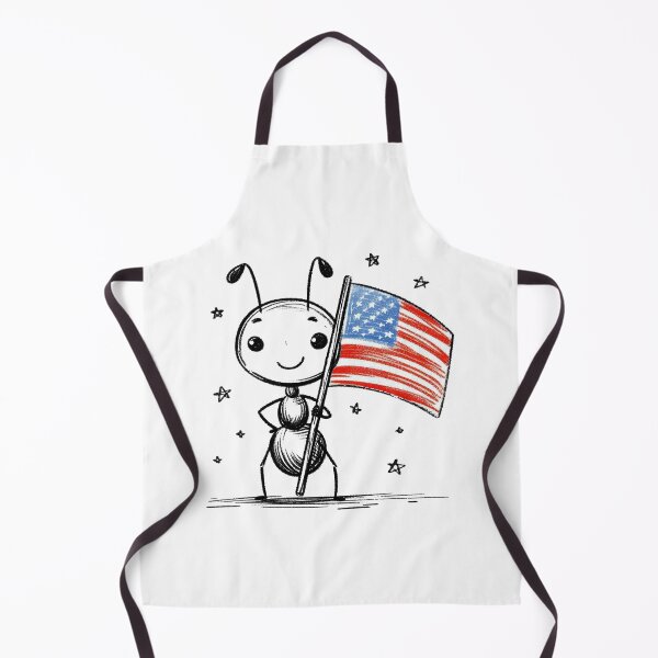 Item preview, Ant holding a USA flag designed and sold by Antdoodle.