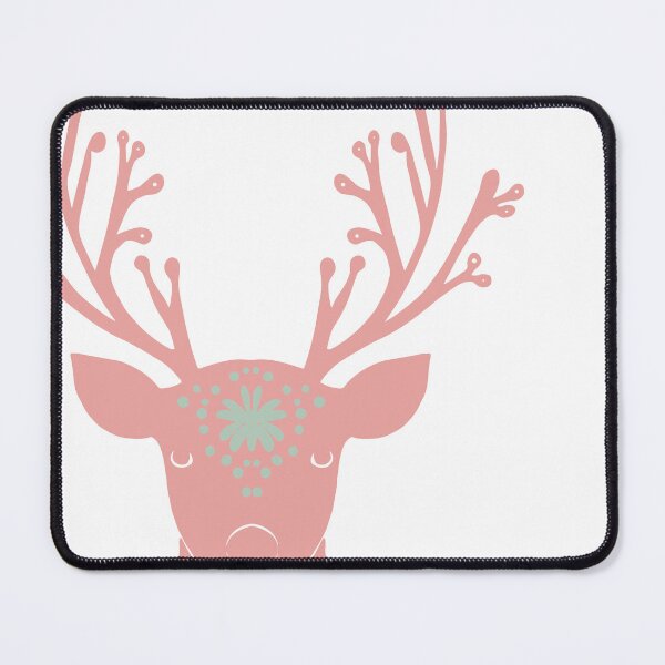 Item preview, Pink Folk Art Christmas Reindeer designed and sold by Coastal Garden Design Studio.