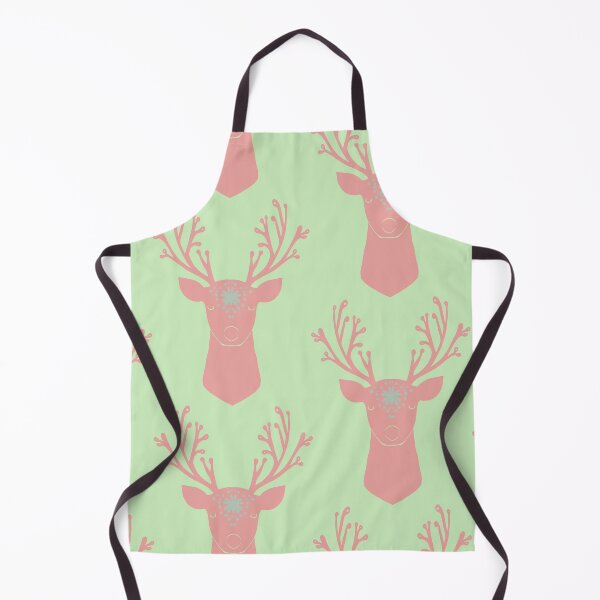 Artikelvorschau, Rosa Volkskunst Weihnachtsrentier entworfen und verkauft von Coastal Garden Design Studio.