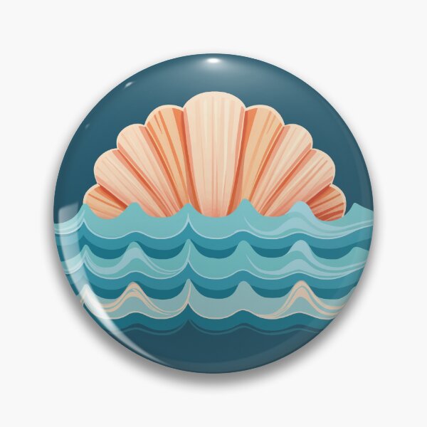 Item preview, Seashell and Wave Combo design - Incorporate seashells into the wave, blending marine element. designed and sold by HEMRO.