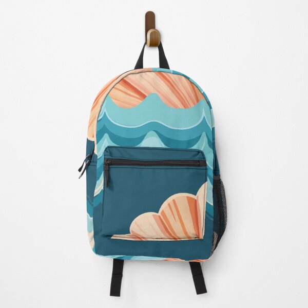 Item preview, Seashell and Wave Combo design - Incorporate seashells into the wave, blending marine element. designed and sold by HEMRO.