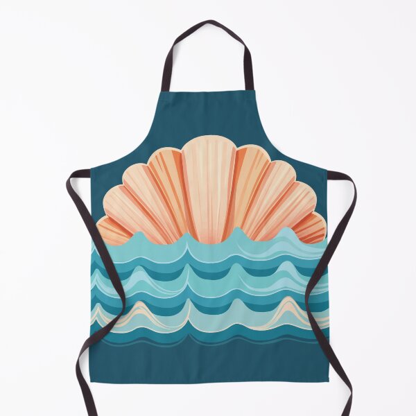 Item preview, Seashell and Wave Combo design - Incorporate seashells into the wave, blending marine element. designed and sold by HEMRO.