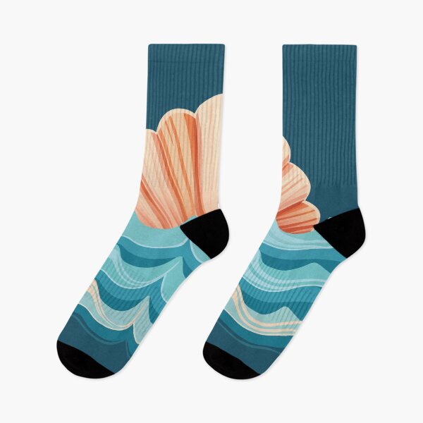 Item preview, Seashell and Wave Combo design - Incorporate seashells into the wave, blending marine element. designed and sold by HEMRO.