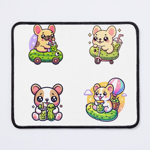 Item preview, Frenchies that love pickles and boba stickers and more designed and sold by CRandRRstickers.