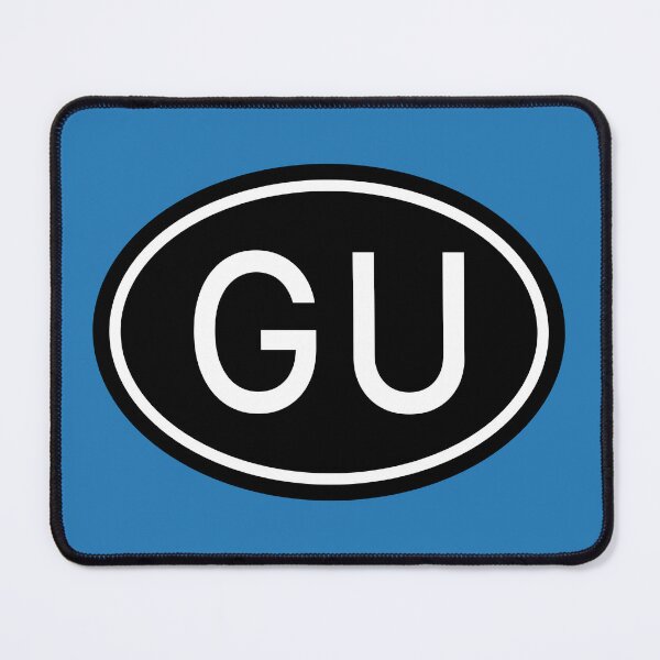 Item preview, GU Initials Monogram Oval White Letters designed and sold by Jeallan Designs.