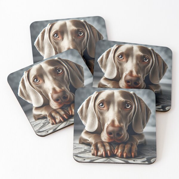 Item preview, a Weimaraner dog lies on his paws and looks very loyal designed and sold by bernhagen.