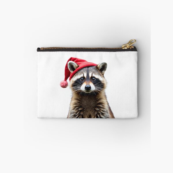 Item preview, Mapache divertido con gorro navideño designed and sold by LazyOwlStore.